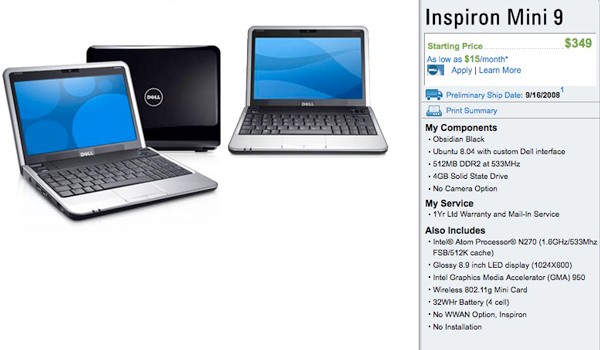 dell-inspiron-mini-9-349-specs-dell Dell Inspiron Mini 9 resmi olarak duyuruldu
