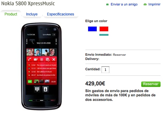 nokia-5800-xpressmusic-429 Nokia 5800 XpressMusic İspanya'da ek servislerle 429 ?'ya satılacak
