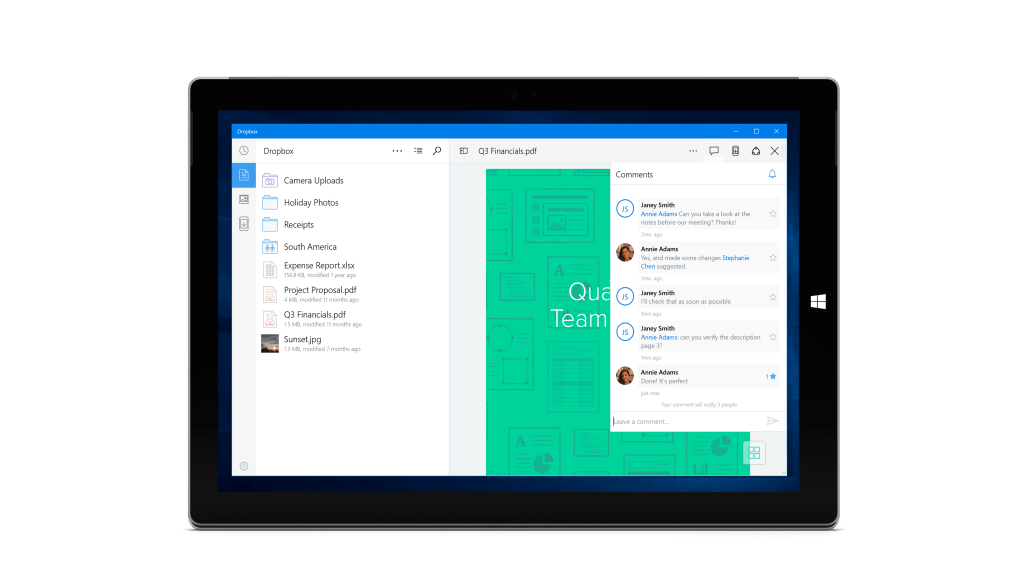 dropbox windows 10