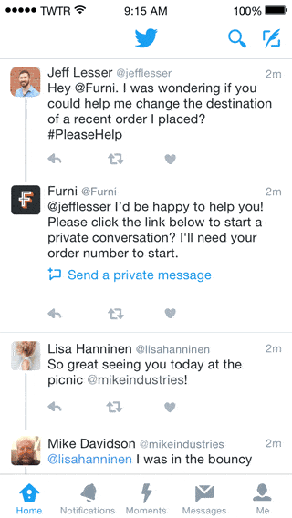 twitter dm müşteri hizmetleri