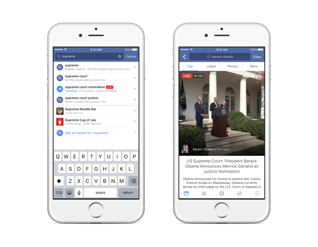 facebook live videolari arama