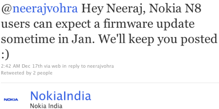 Nokia N8'in yazılım güncellemesi Ocak ayı içinde gelecek