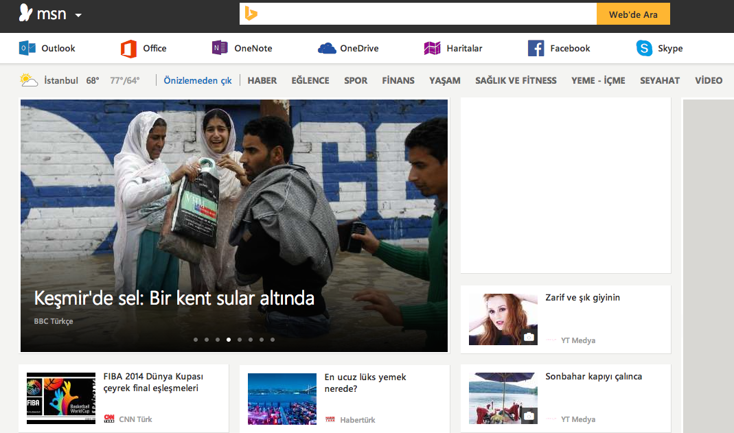 Microsoft MSN ana sayfasını bir haber portalı ve çevrim içi masaüstü olarak...