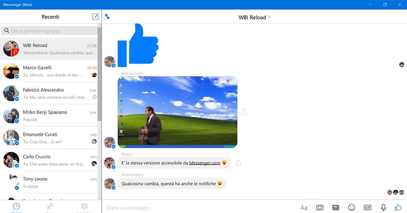 facebook messenger windows 10