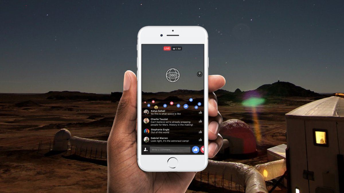 facebook 360 derece canlı video