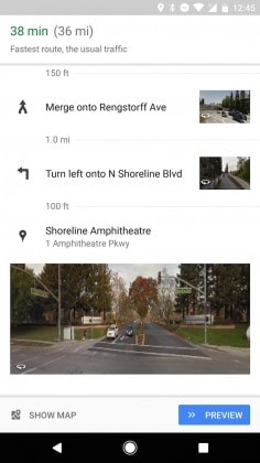 Google Haritalar Android uygulaması yol tariflerinde Sokak Görünümünü kullanıyor
