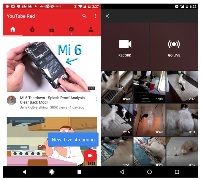 youtube mobil canli yayin