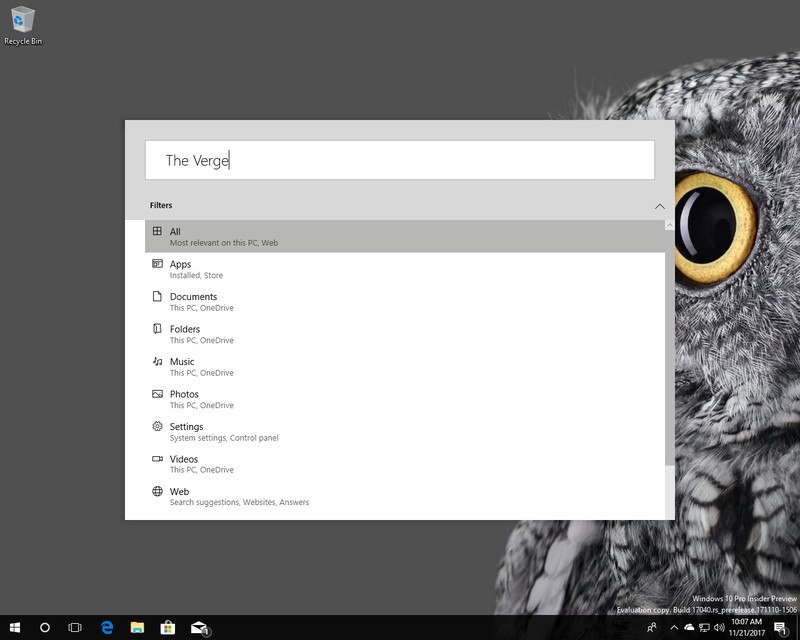 Microsoft Windows 10'un arama arayüzünü yenilemeye hazırlanıyor