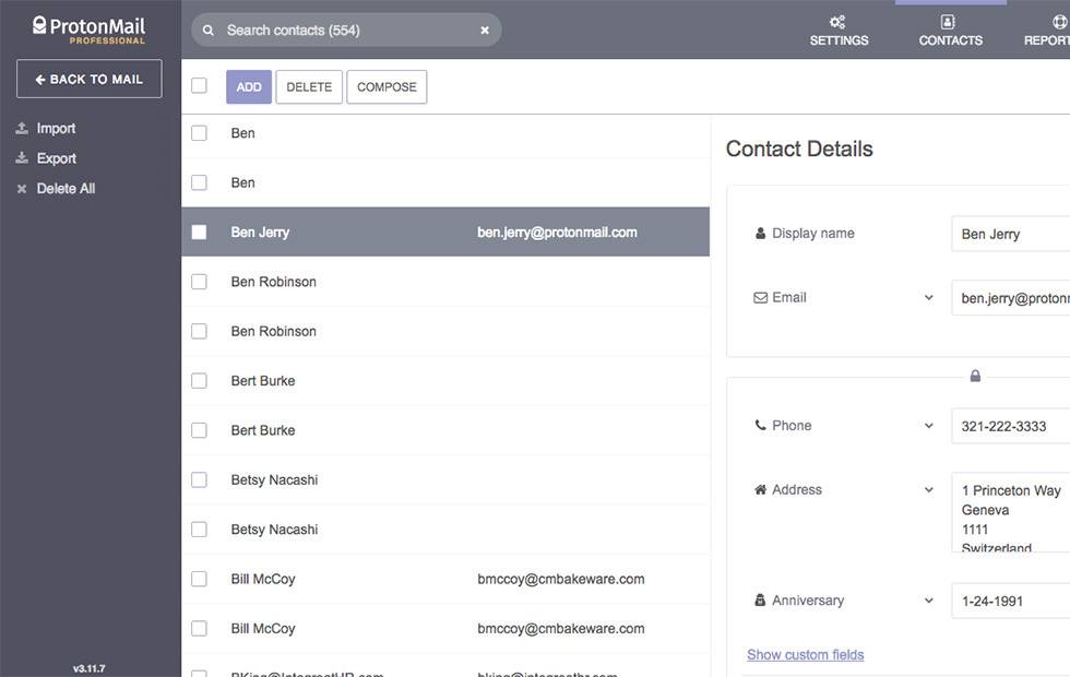 ProtonMail şimdi kişileri de şifreleyerek koruma altına alıyor