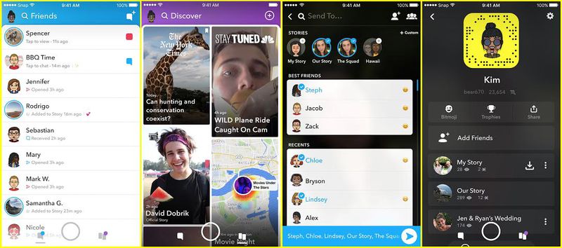 Snapchat yeni tasarım ile arkadaşlar ve markaları birbirinden ayıracak