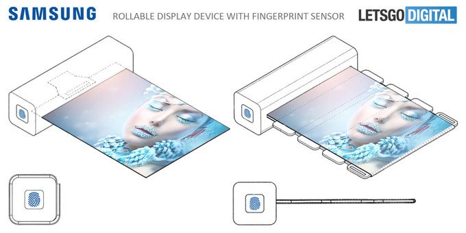 Samsung parmak izi tarayıcısı destekli yuvarlanabilir ekran üzerine çalışıyor