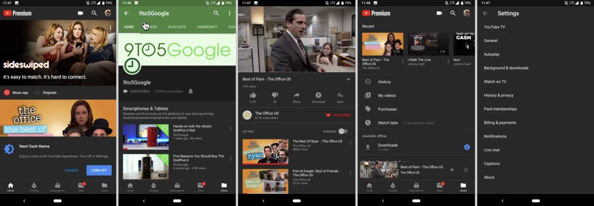 youtube android koyu tema