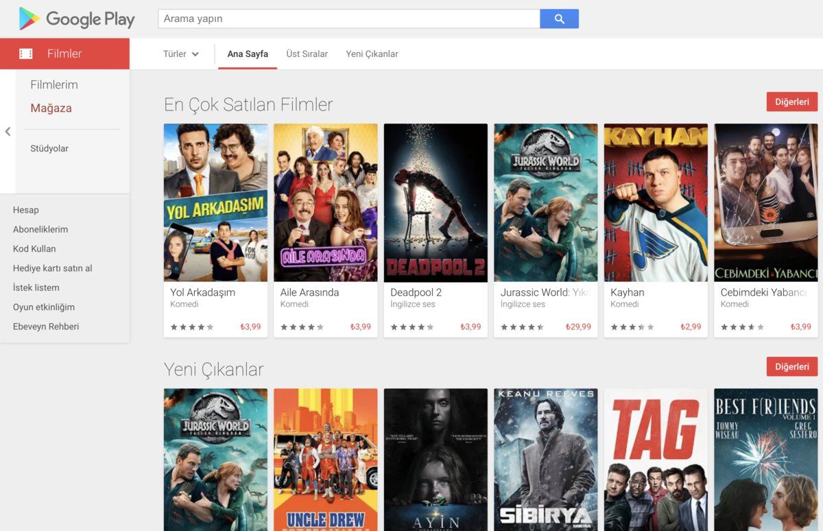 google play filmler e ucretsiz 4k