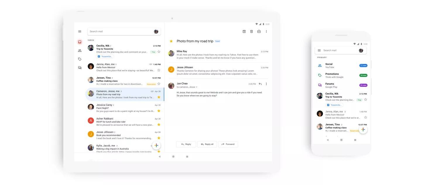 gmail android ios material theme