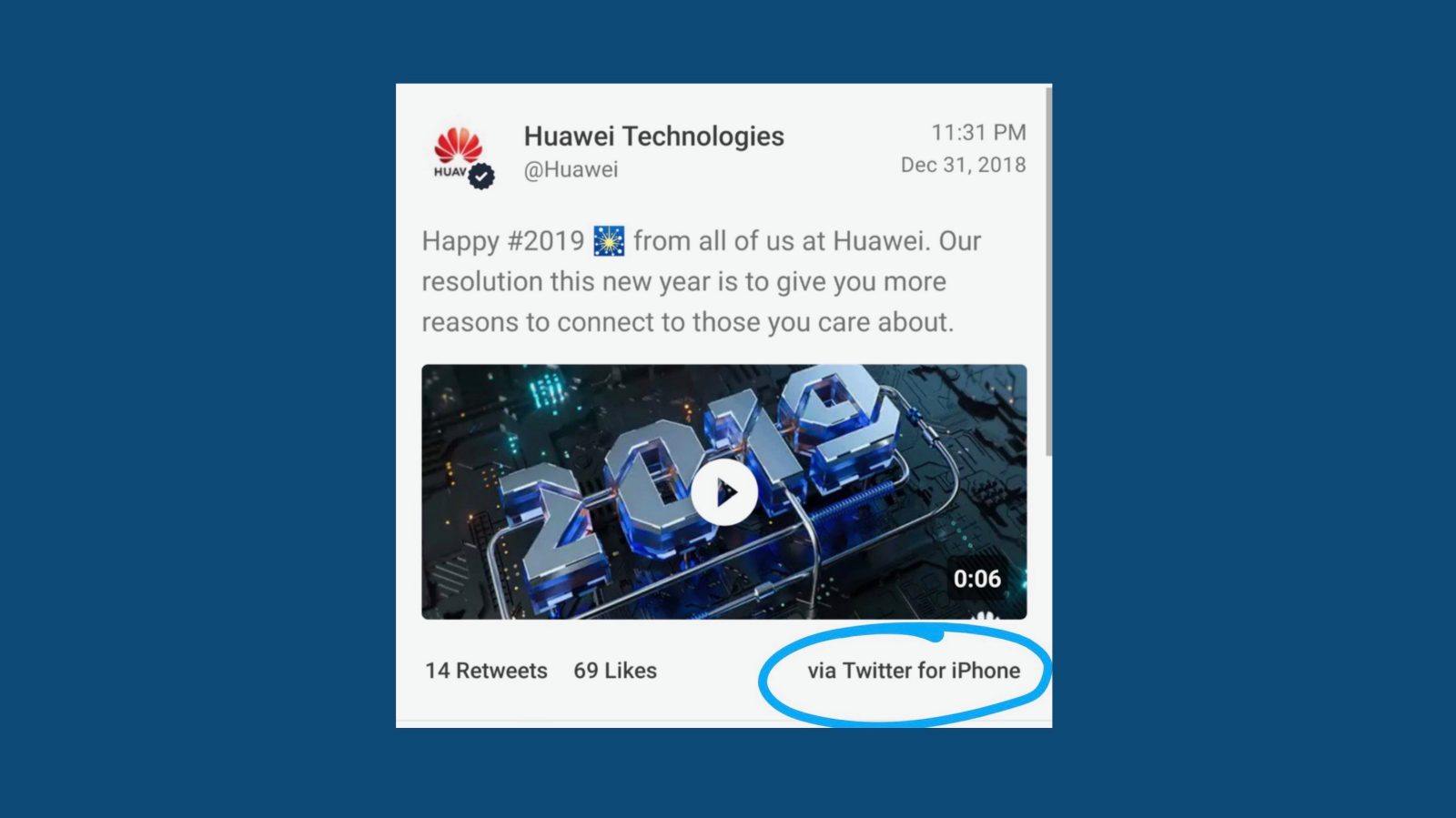 Huawei iPhone ile tweet atan çalışanlarına ağır fatura çıkardı