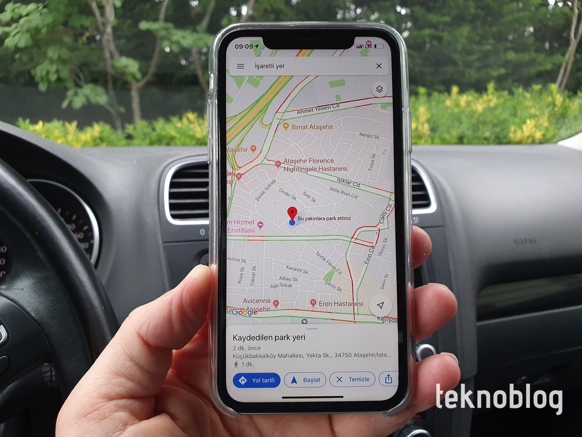 google haritalar ile park yeri kaydetme