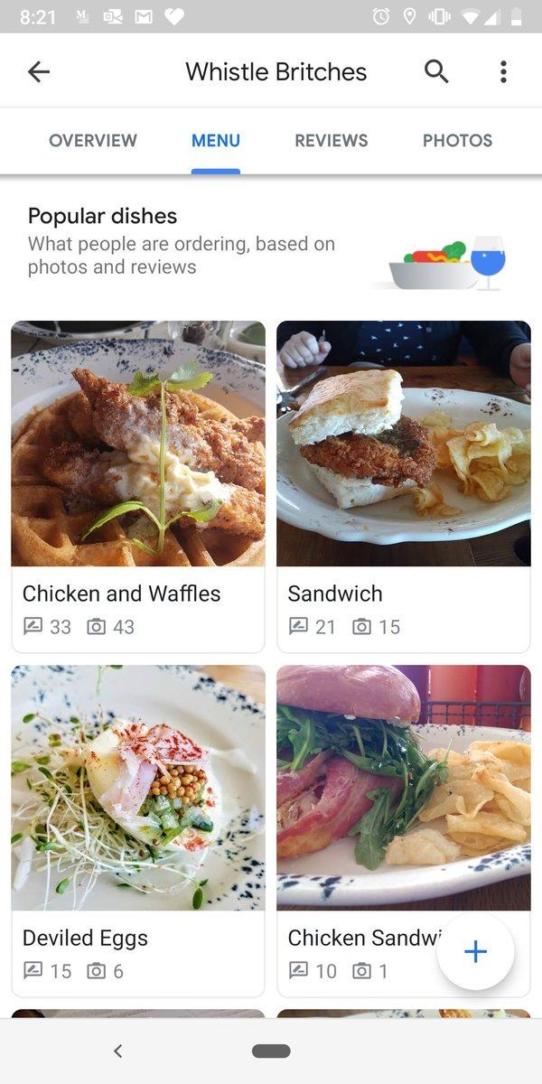 Google Haritalar restoranların en sevilen yemeklerini gösteriyor