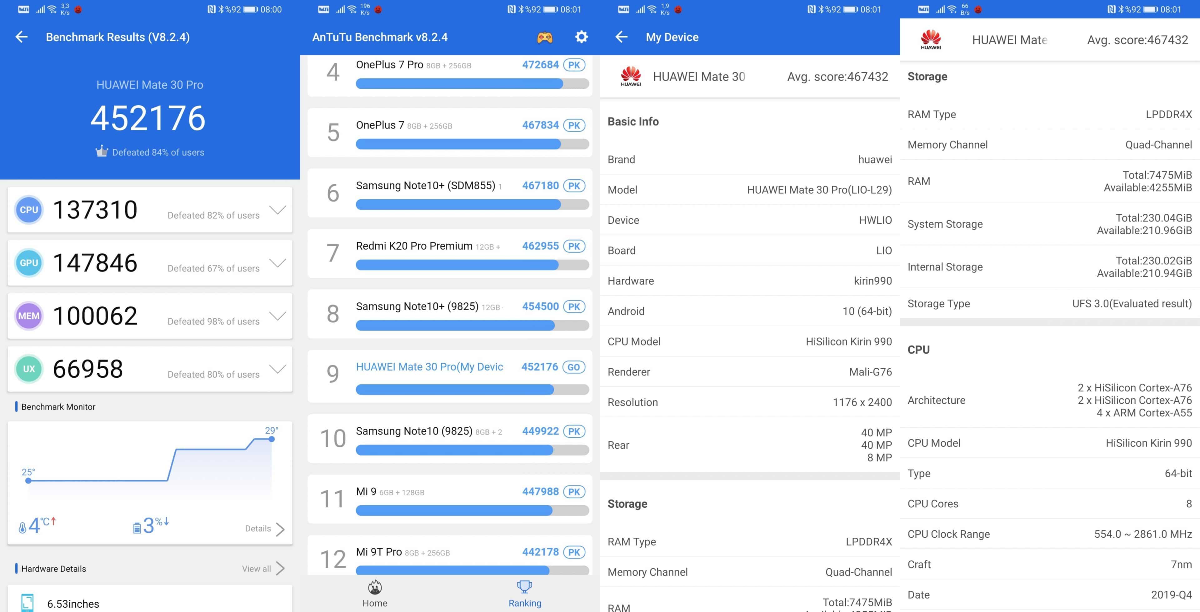 huawei mate 30 pro antutu benchmark