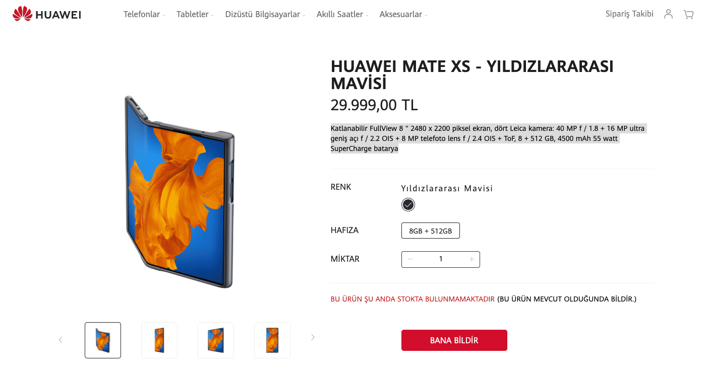 huawei mate xs online mağaza