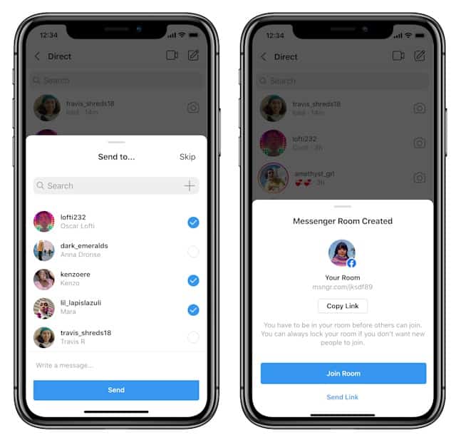 Messenger Rooms'u Instagram üzerinden başlatmak artık mümkün