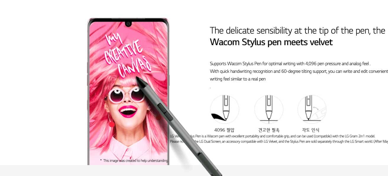 lg velvet wacom