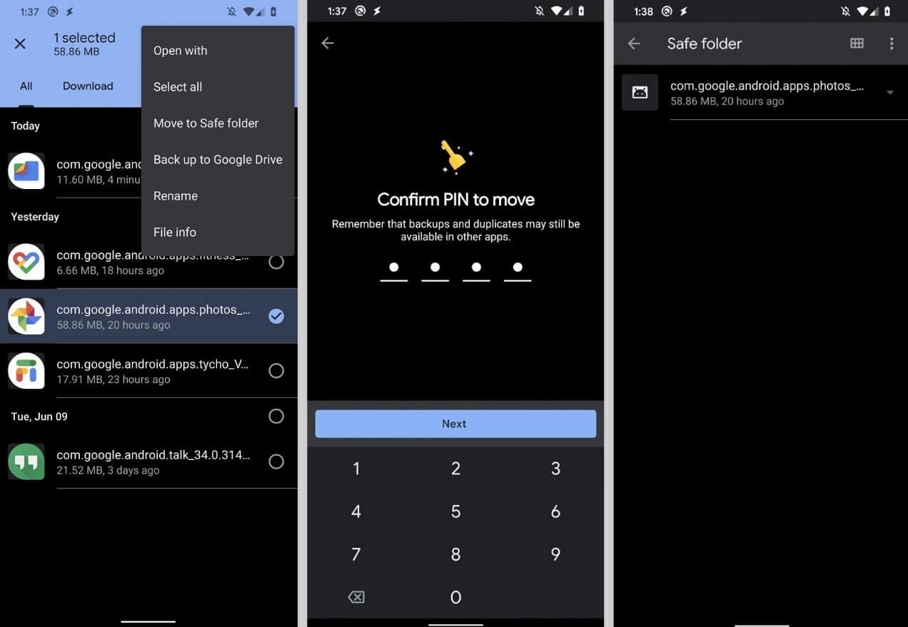 Google Files için güvenli klasör özelliği geliyor