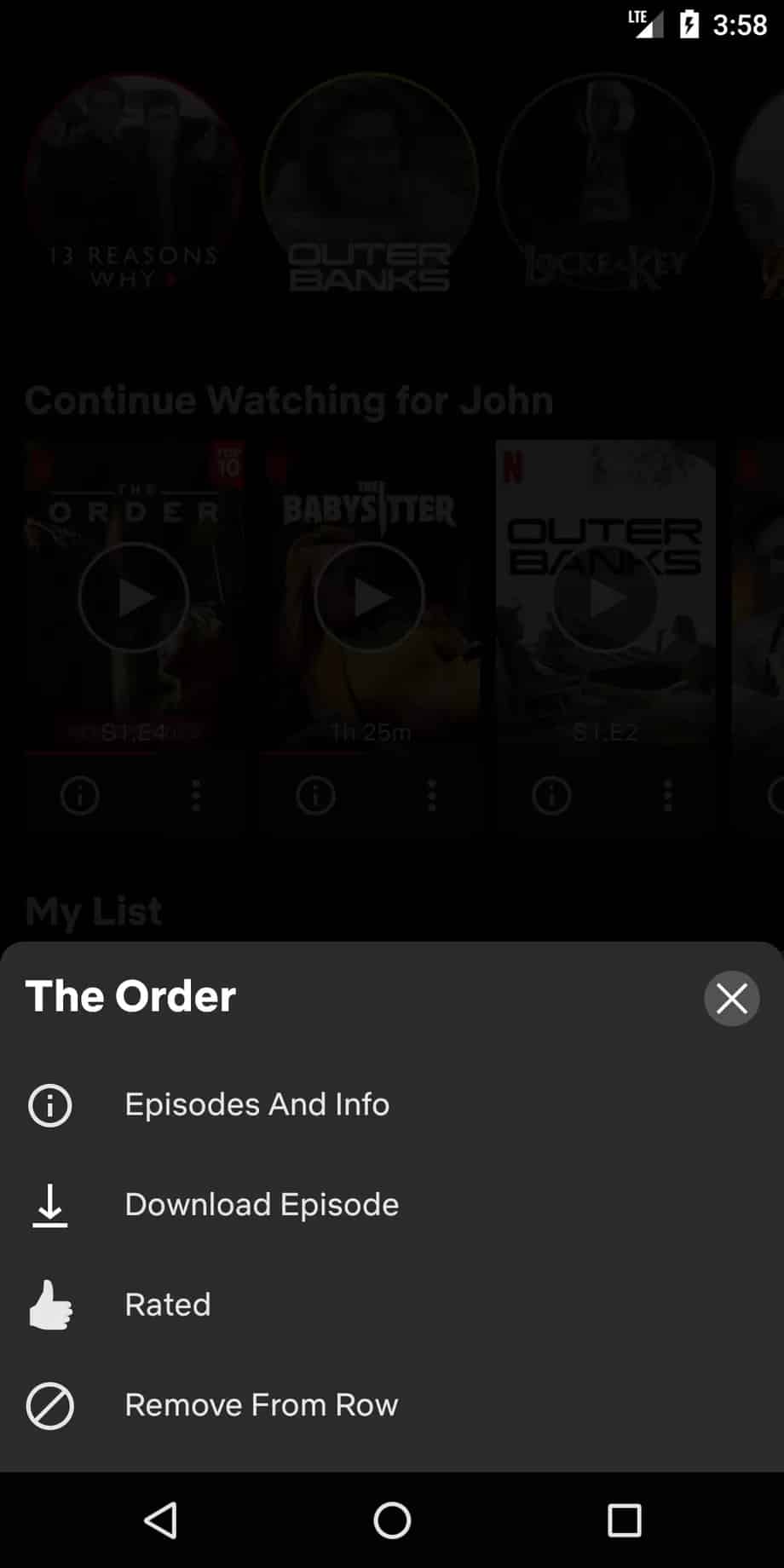 Netflix'te "İzlemeye Devam Et" bölümünden içerik kaldırmak kolaylaşıyor