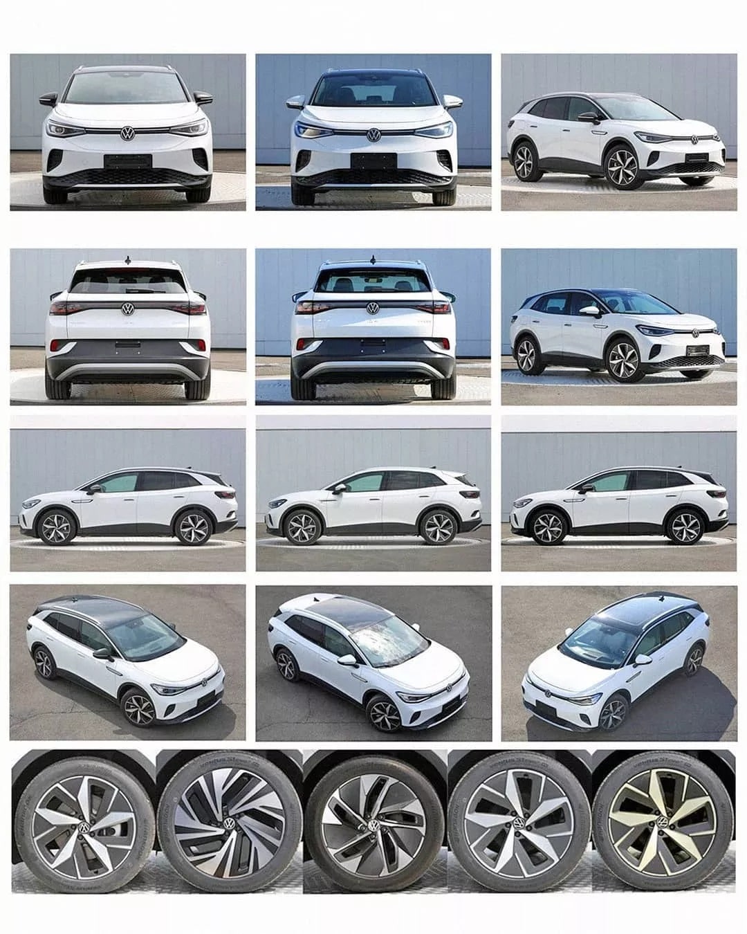 Volkswagen'in elektrikli SUV aracı ID 4 dış tasarımını gösteren fotoğraflar