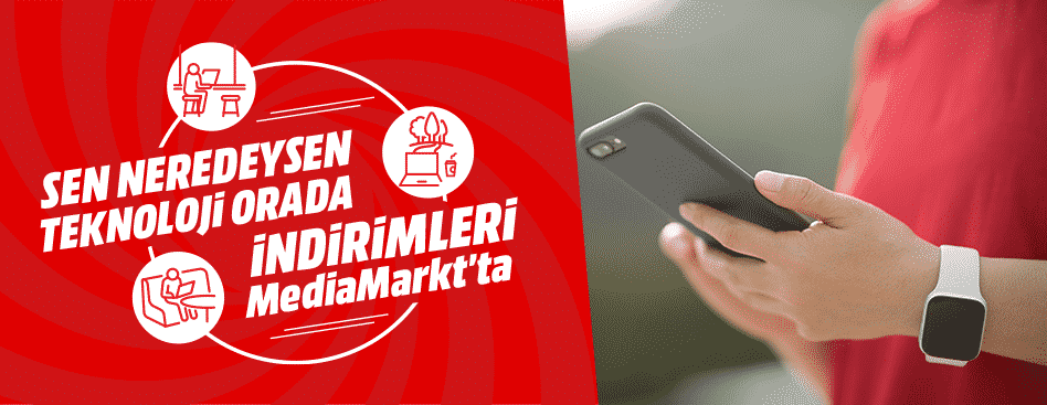 Sen Neredeysen Teknoloji Orada İndirimleri MediaMarkt'ta! kampanyası ile sunulan dikkat çekici fırsatlar
