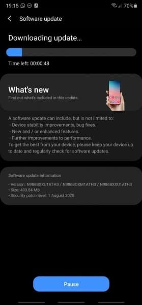 Galaxy Note 20 serisi ilk yazılım güncellemesini alıyor