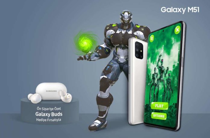 Yüksek pil kapasiteli Galaxy M51 Galaxy Buds hediyesiyle ön siparişte