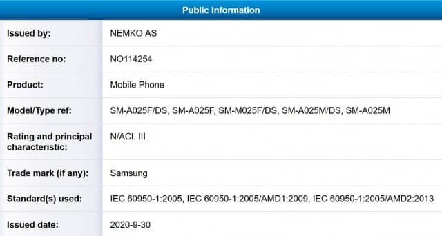 Samsung Galaxy M02 ve A02 sertifika listelerinde görüldü