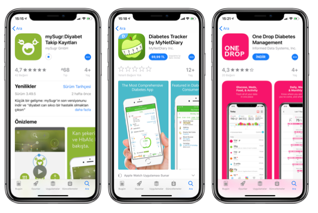 app store diyabet uygulamaları