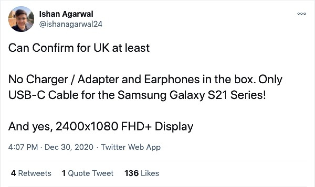 galaxy s21 şarj kutusu sızıntı