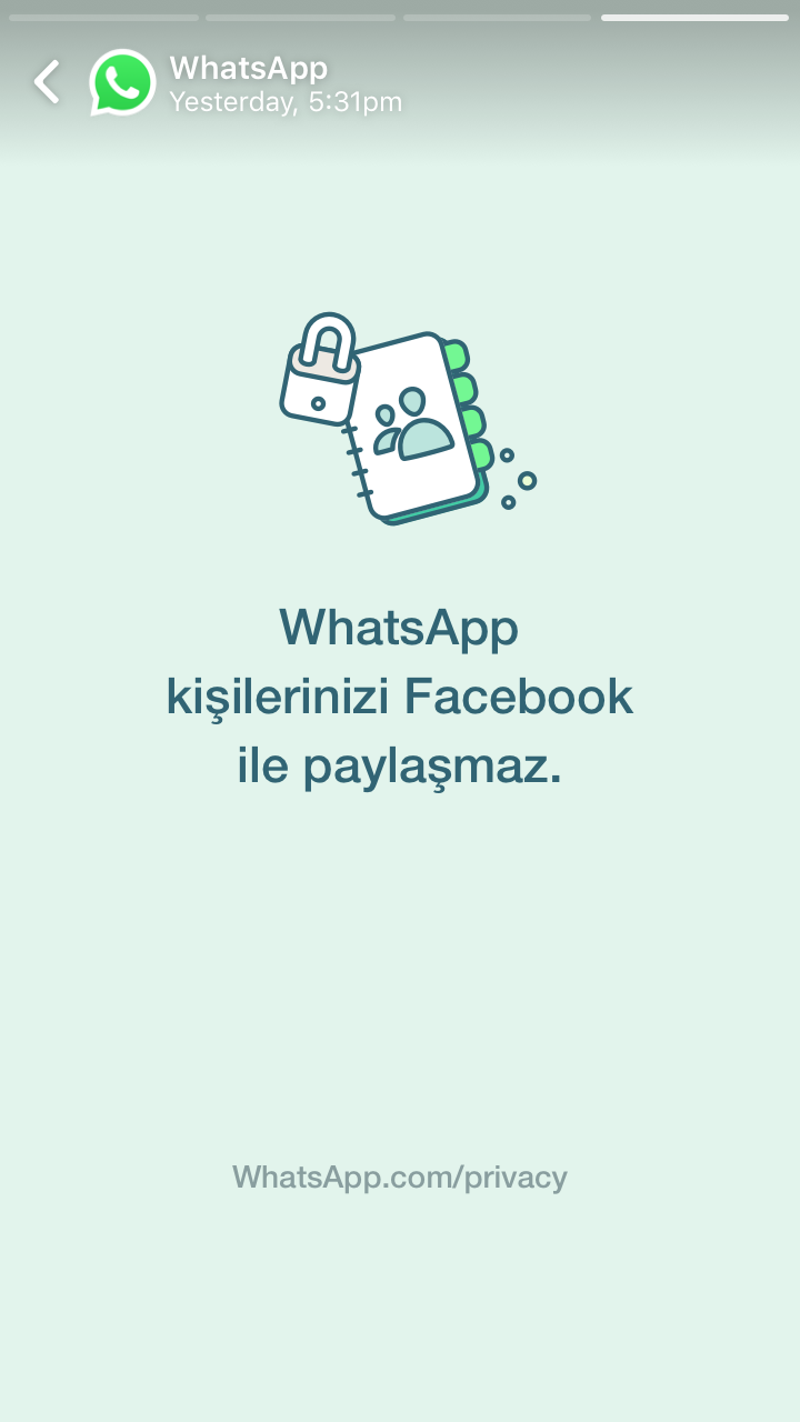 WhatsApp Türkiye'deki kullanıcıları için özel bilgilendirme yapmaya başladı