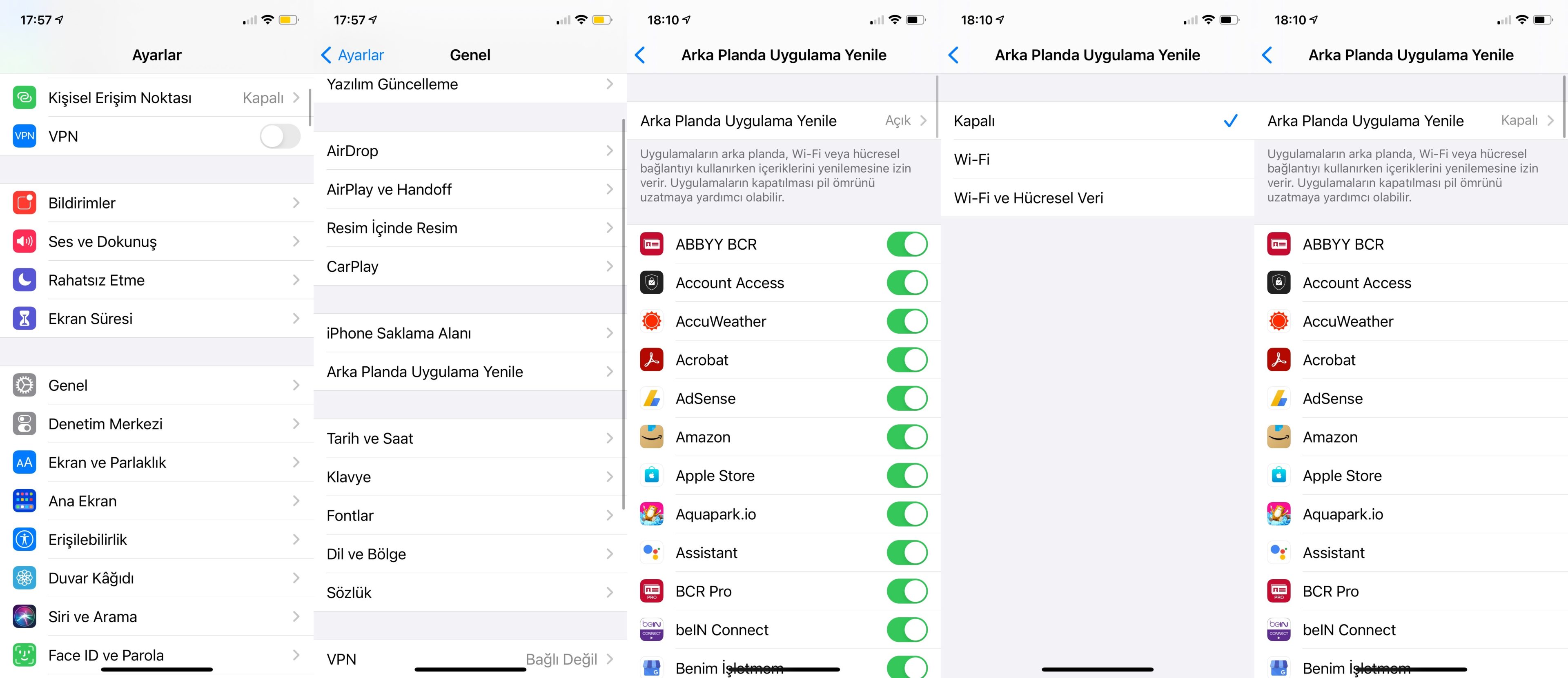 iphone arka planda uygulama yenile