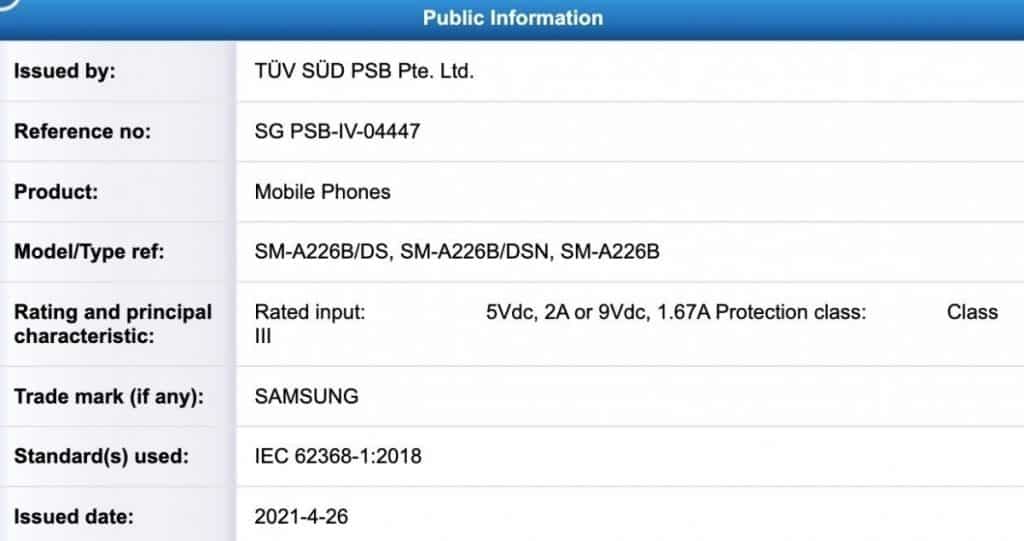 samsung galaxy a22 5g