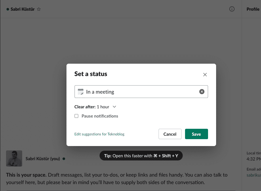slack durum belirleme