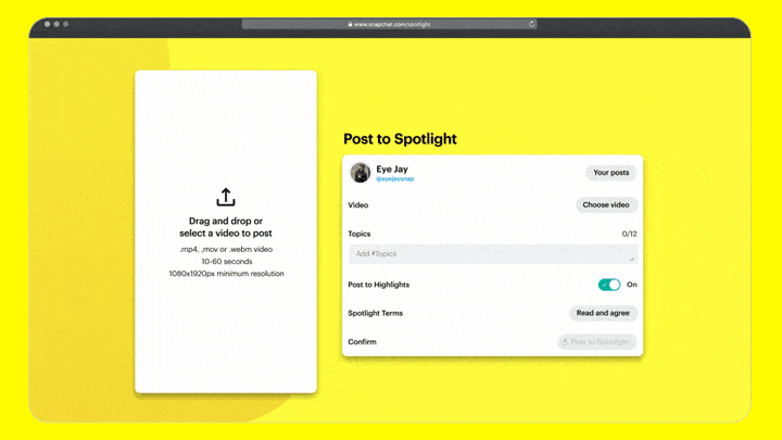 snapchat spotlight video yükleme