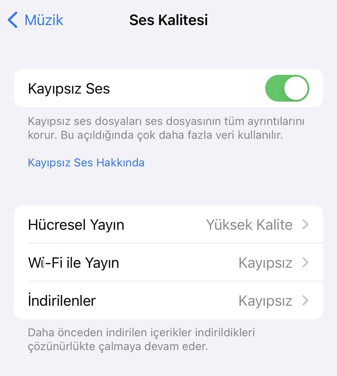 apple music kayıpsız ses uzamsal ses