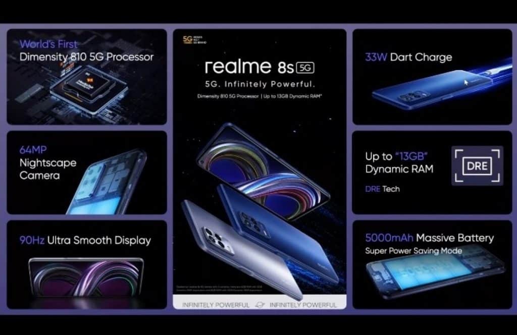 Realme 8S 5G ve 8i 5000 mAh piller ve yeni MediaTek işlemcilerle geliyor