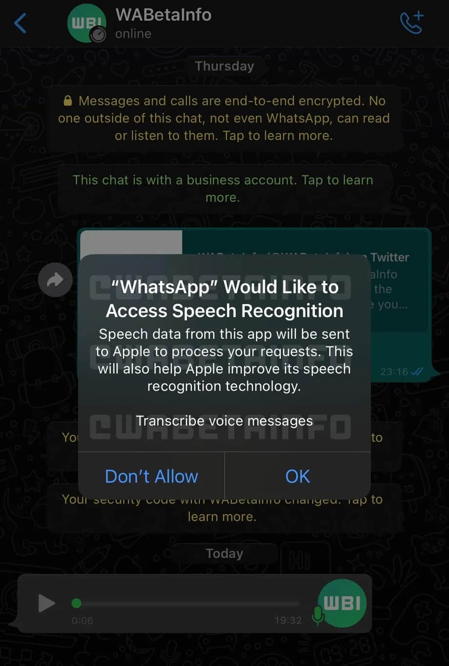 WhatsApp için gelen sesli mesajları yazıya çeviren özellik yolda