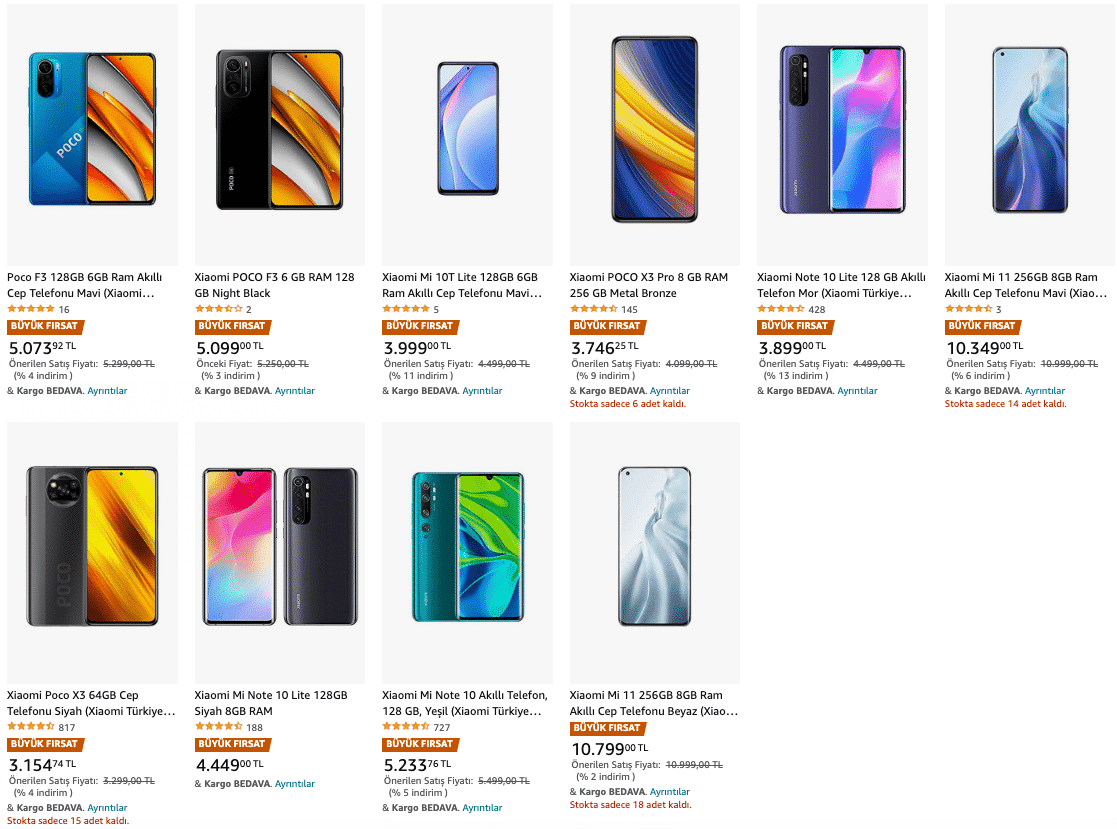 xiaomi cep telefonlarında 300 tl'ye varan indirim fırsatı