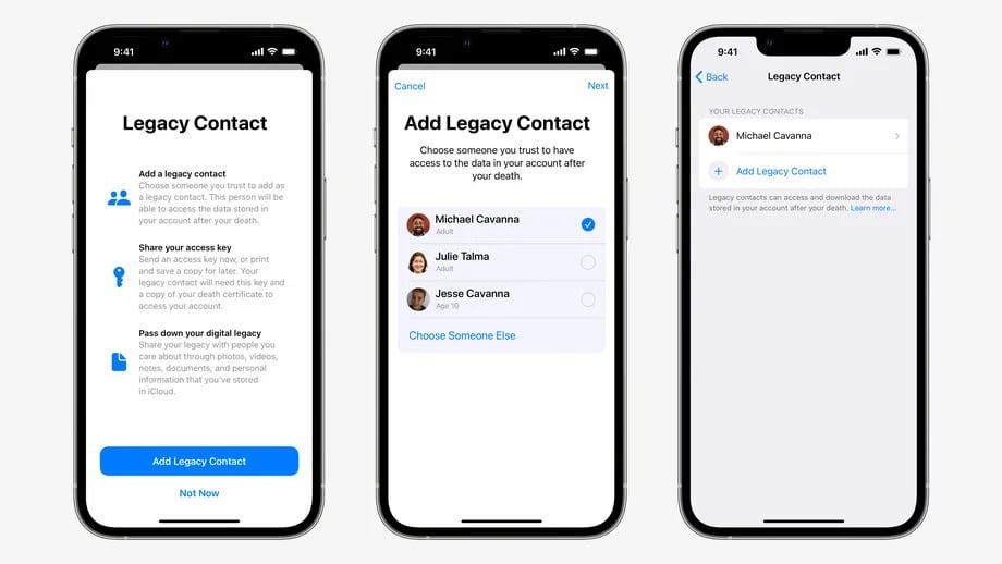 apple dijital miras mirasçı kişi