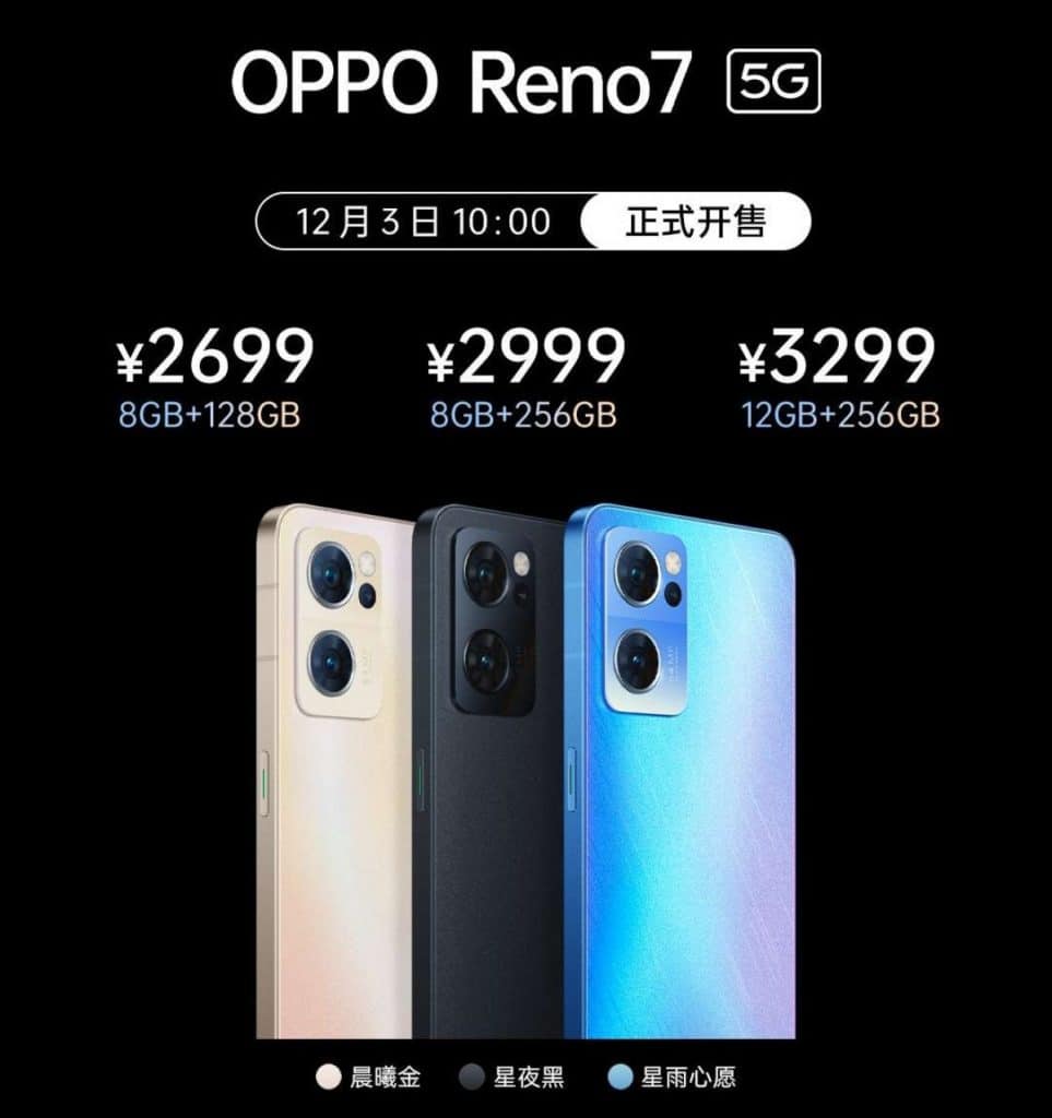 Oppo Reno 7, Reno 7 Pro ve Reno 7 SE tanıtıldı