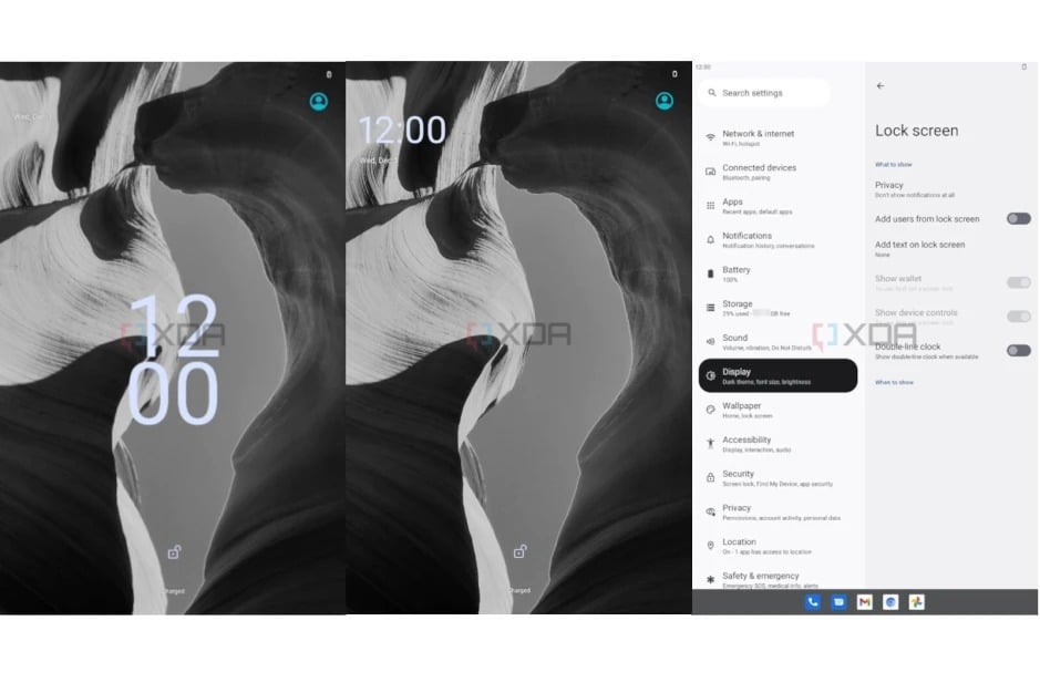 android 13 kilit ekranı saat