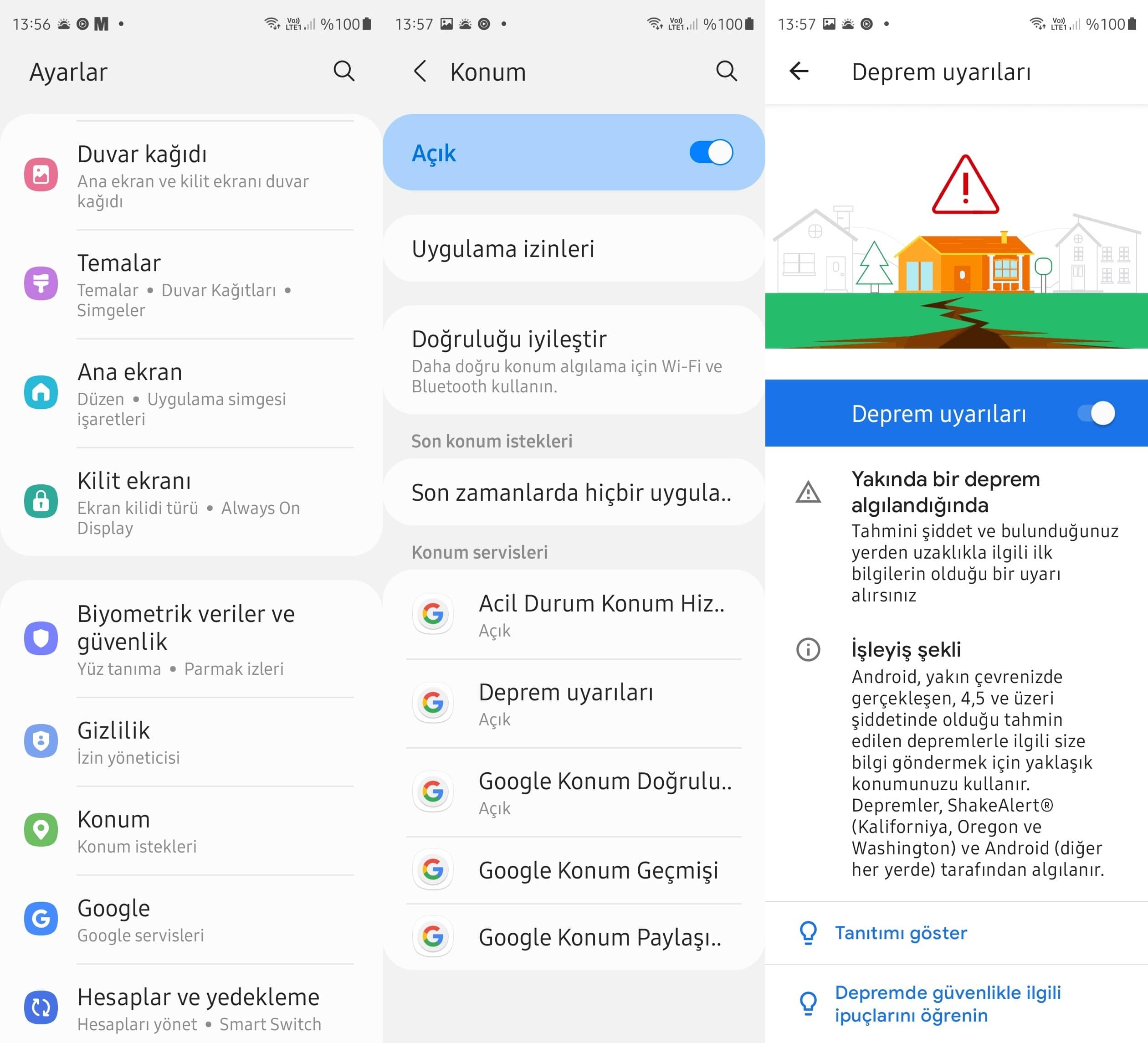 android deprem uyarıları sistemi