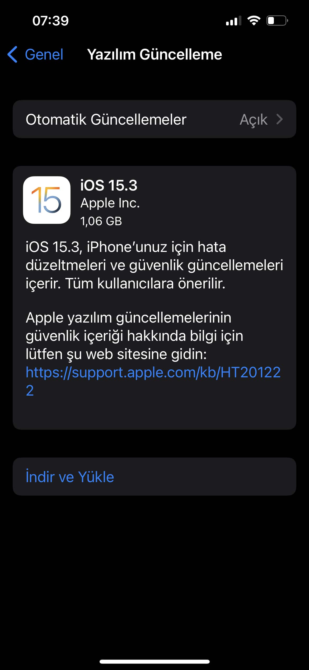 ios 15.3 güncelleme