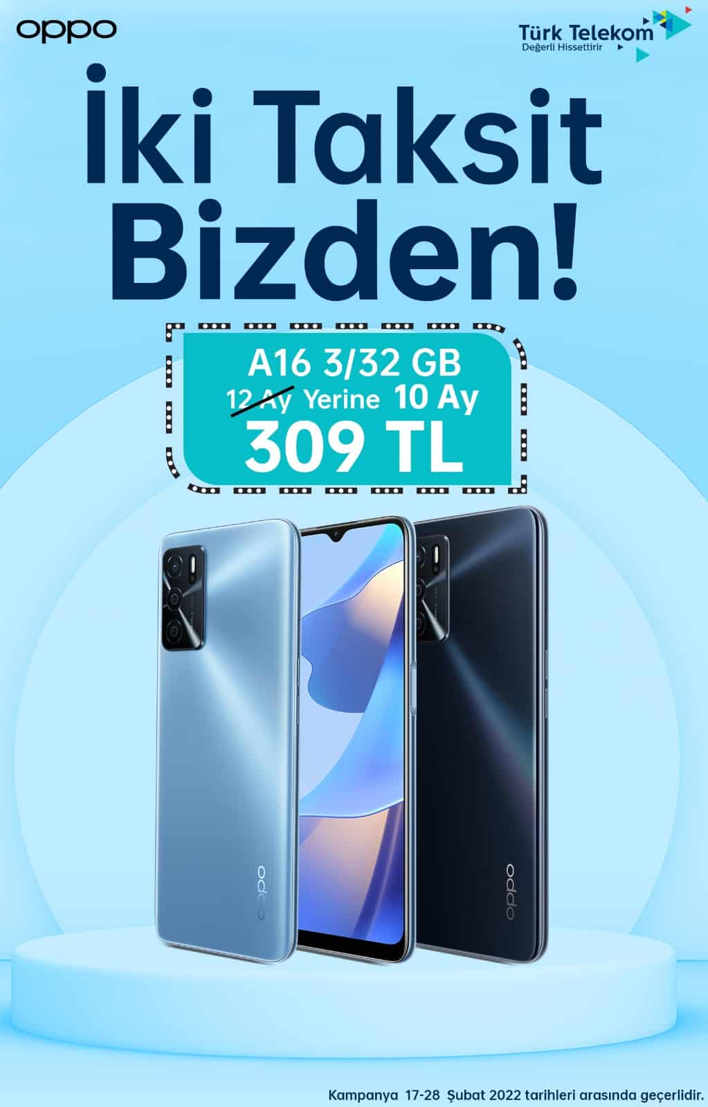 oppo a16 türk telekom kampanyası