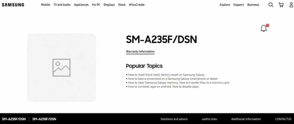 Galaxy A23 için hazırlanan destek sayfası ortaya çıktı